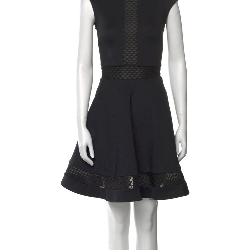 Ted Baker Black Mini Dress with Mesh Detail - Size 1